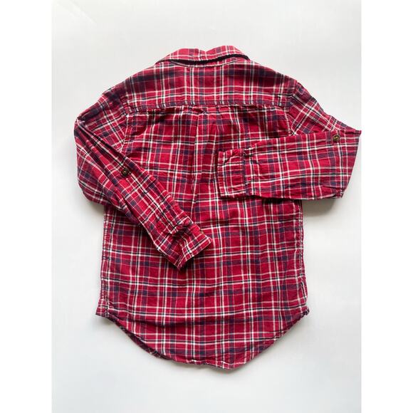 Boy's Hope & Henry Red Plaid Organic Cotton Flannel Shirt - Picture 4 of 4